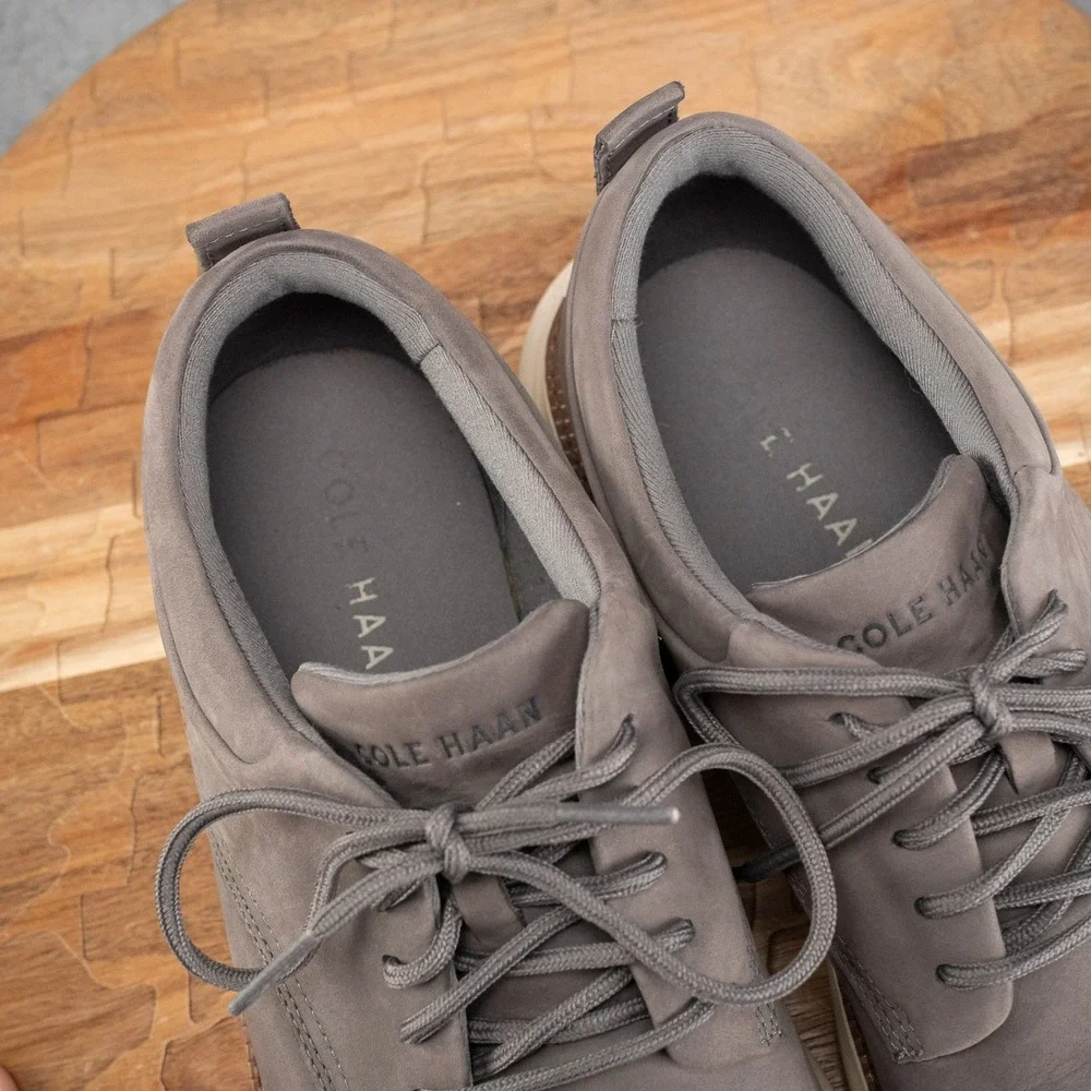 Cole Haan Mens 11.5 M Grand Remix Lace-Up Shoes Grey